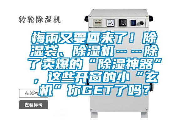 梅雨又要回來了！除濕袋、除濕機(jī)……除了賣爆的“除濕神器”，這些開窗的小“玄機(jī)”你GET了嗎？
