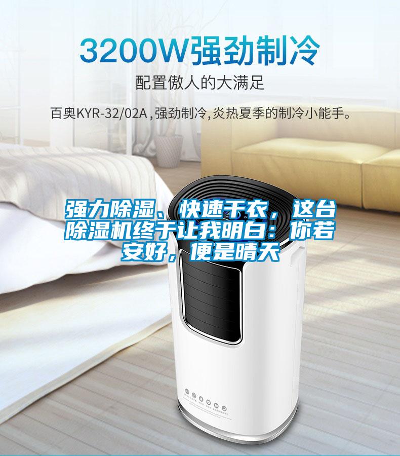 強(qiáng)力除濕、快速干衣，這臺除濕機(jī)終于讓我明白：你若安好，便是晴天