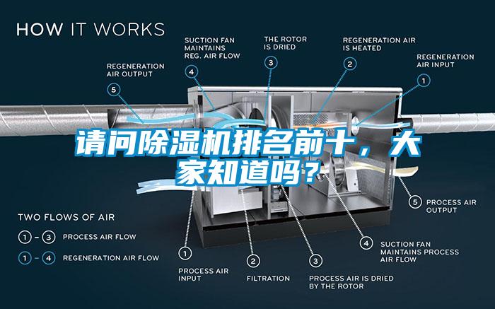 請問除濕機排名前十，大家知道嗎？