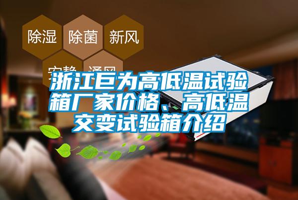 浙江巨為高低溫試驗箱廠家價格、高低溫交變試驗箱介紹