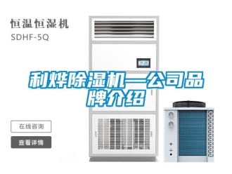 企業新聞利燁除濕機—公司品牌介紹