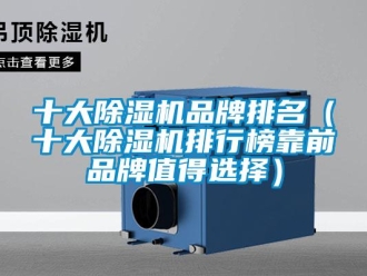 企業(yè)新聞十大除濕機品牌排名（十大除濕機排行榜靠前品牌值得選擇）